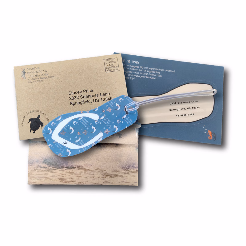 Shoe Shaped Luggage Tag and Kraft Envelope