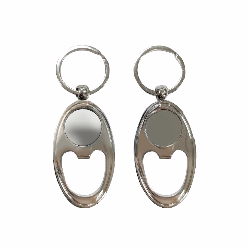 Oval Metal Bottle Opener Keyring