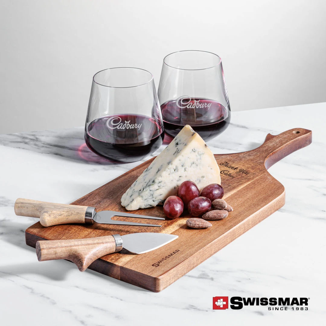 Swissmar® Paddle Board & 2 Breckland Stemless Wine 1