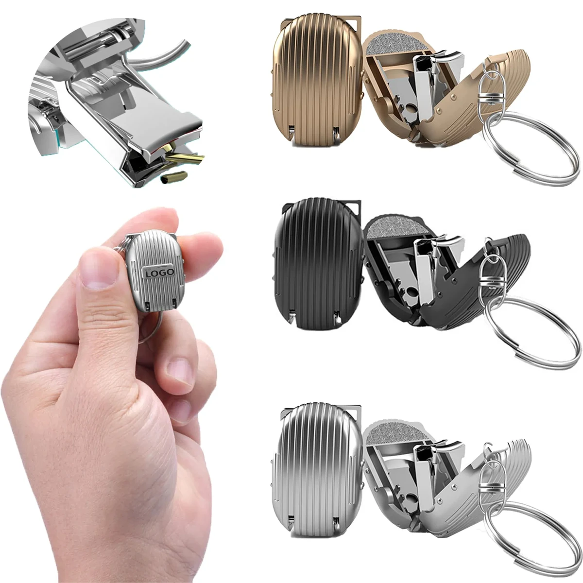 Foldable Nail Clippers With Keychain Shape of Suitcase. 1