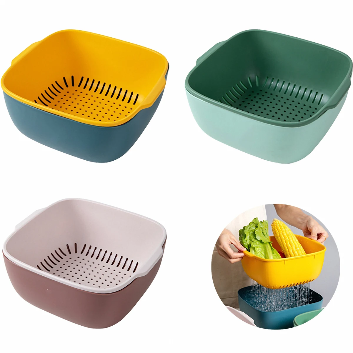2-in-1 Colander and Bowl Set 1