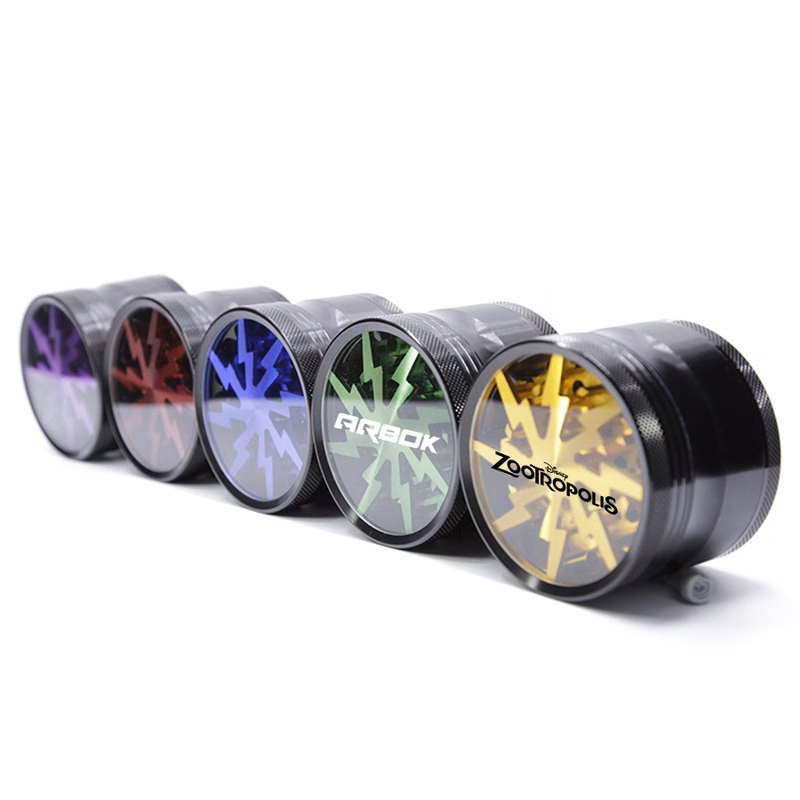 Premium Aluminum Alloy Herb Grinder 2.45" 4 Piece Metal Grinder with Pollen Catcher and Clear