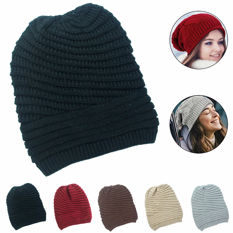 Women Chunky Knit Beanie Hats