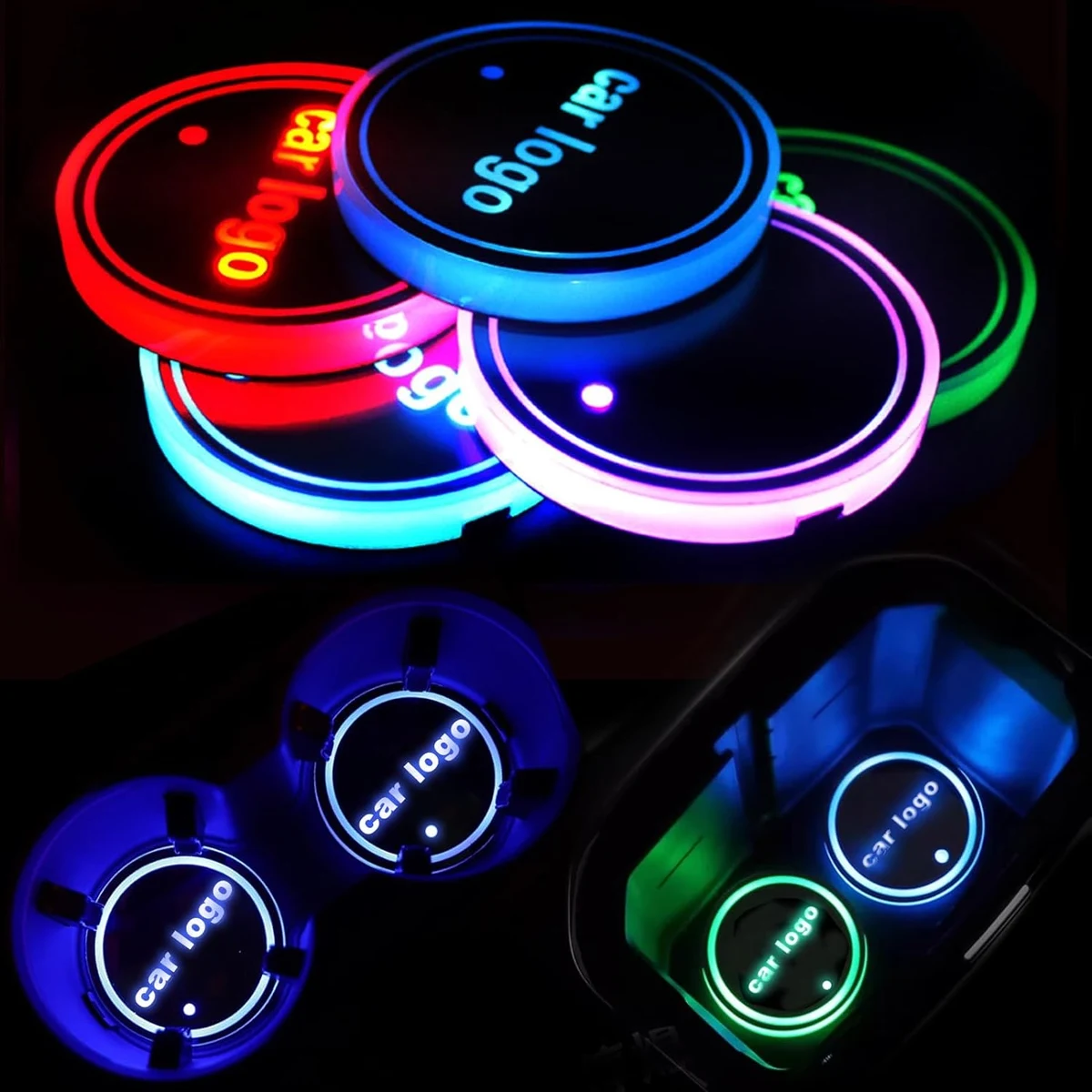 LED Cup Holder Lights / Luminous Car Coaster 1