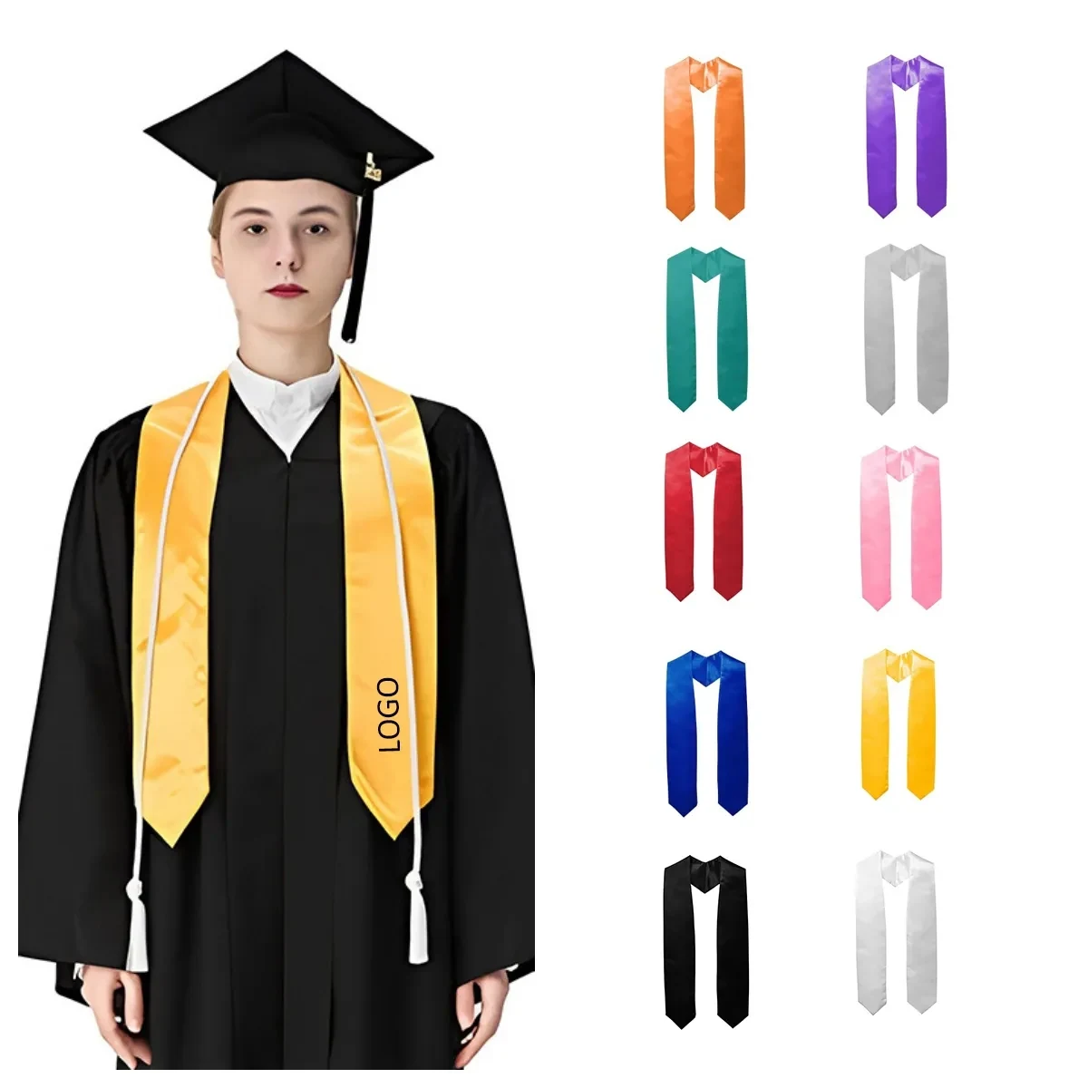 Satin Graduation Stole 71.65 Inch 1