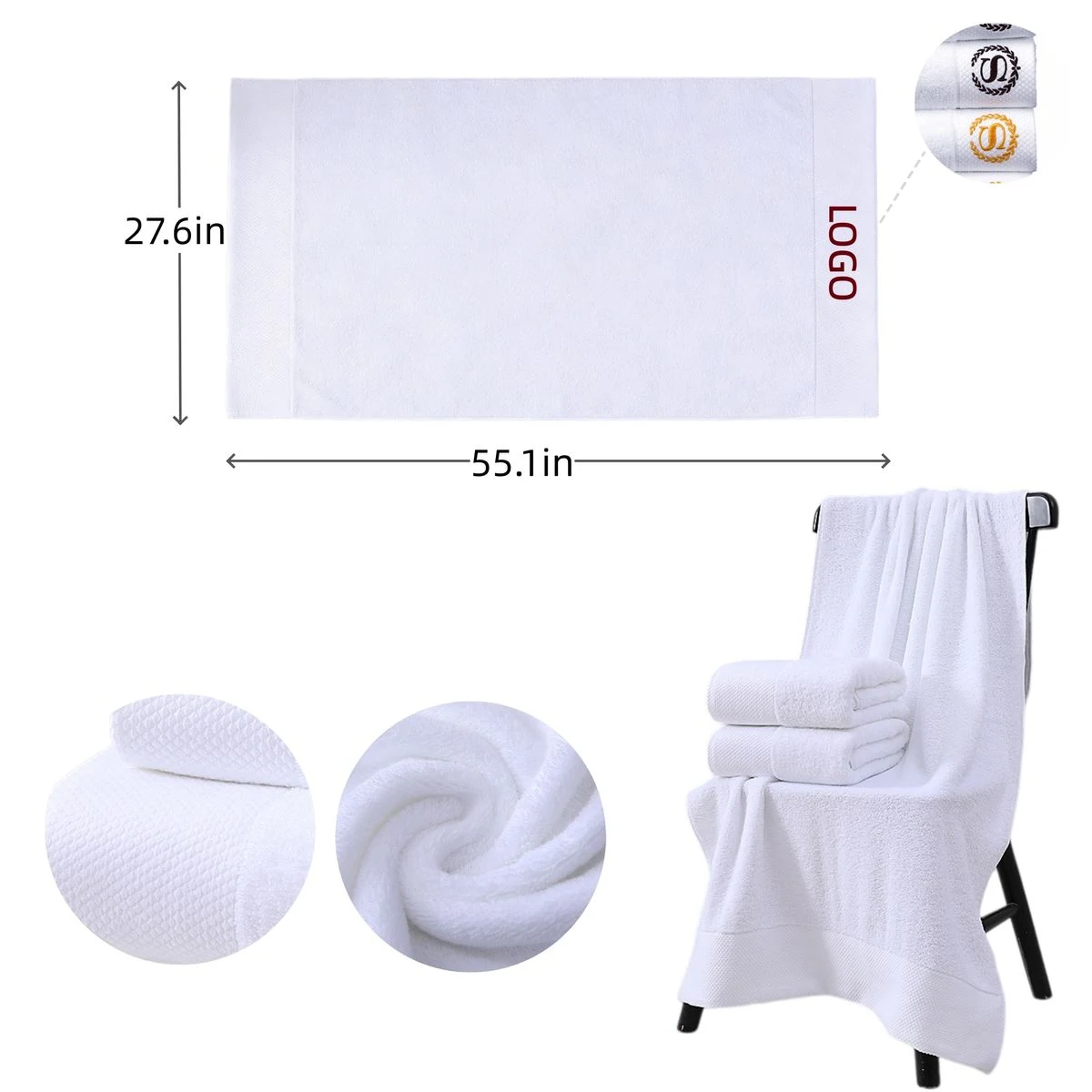 Customizable 100% Cotton Bath Towels 1