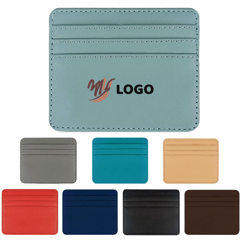 Pu Leather Slim Front Pocket Credit Card Purse