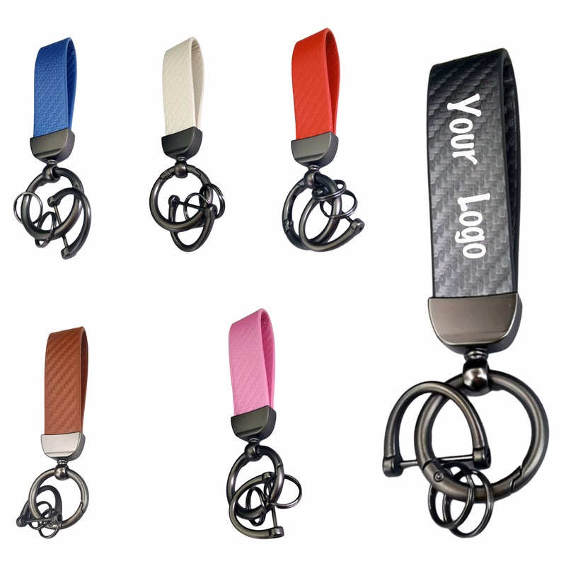 Carbon Fiber Textured Car Keychains Can Be Printed With Logo