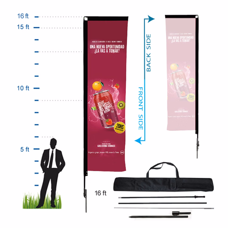 16.5 ft. Rectangle Advertising Flag Kit 5 (Single Sided)