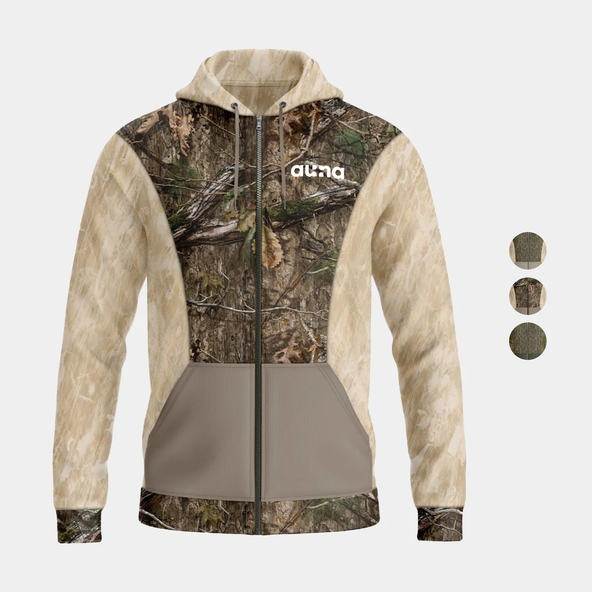 Mossy Oak® Men's 8.2 oz. Polar Fleece Zipper Hoodie W/ Pockets 1