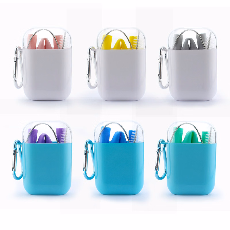 Reusable Silicone Straw Set with Portable Case
