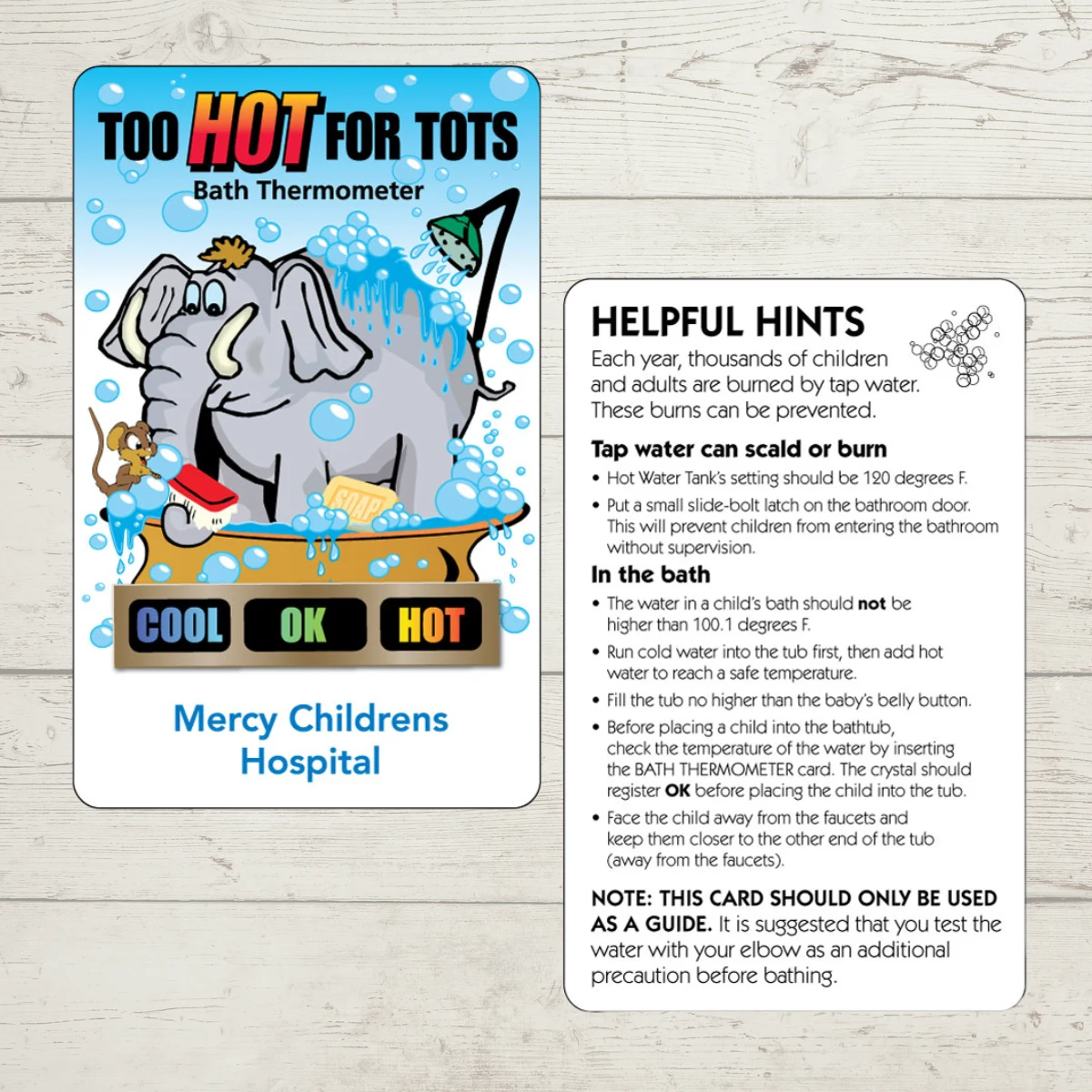 The Elephant Tub Tester Temperature Card, Stock 1