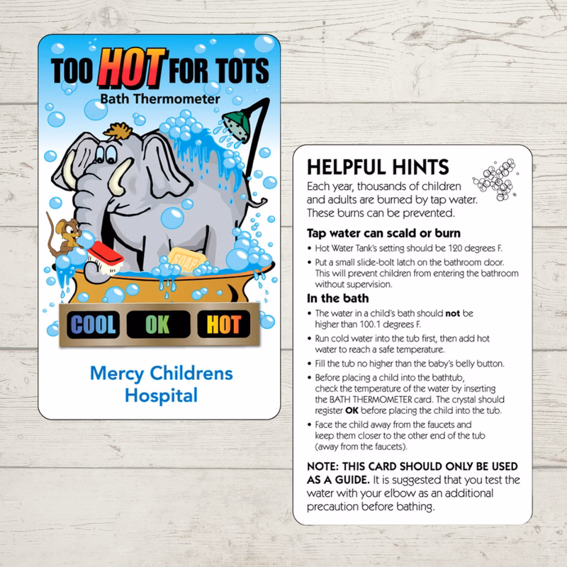 The Elephant Tub Tester Temperature Card, Stock