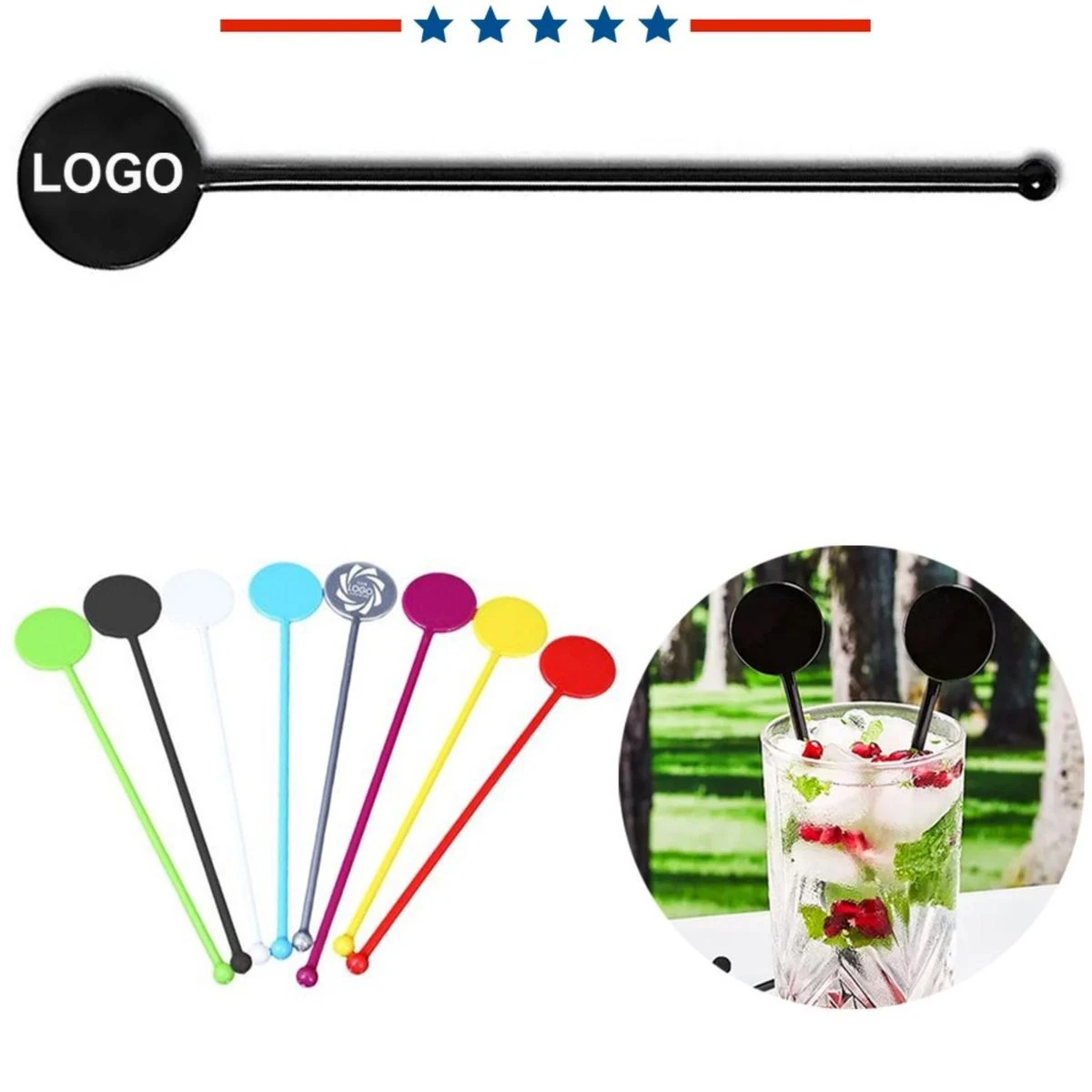 6 - Inch Custom Acrylic Stir Sticks 1