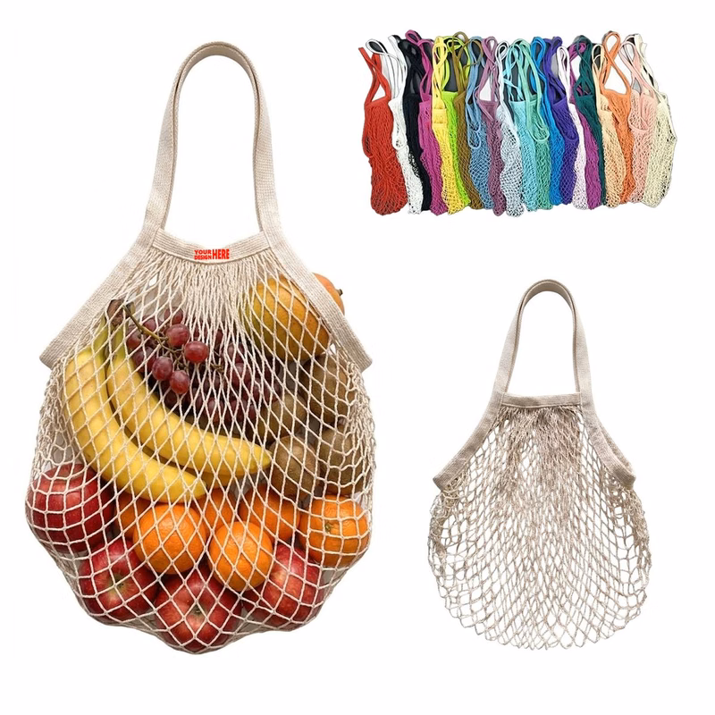 100% Cotton Mesh Grocery Shopping Tote