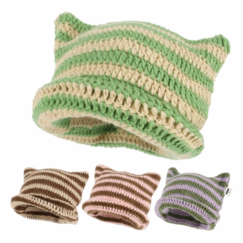 Knitted Cat Ear Little Devil Hat