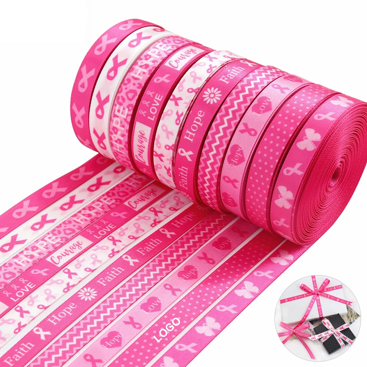 Breast Cancer Awareness Craft Ribbon 5 Yard (direct import) 1