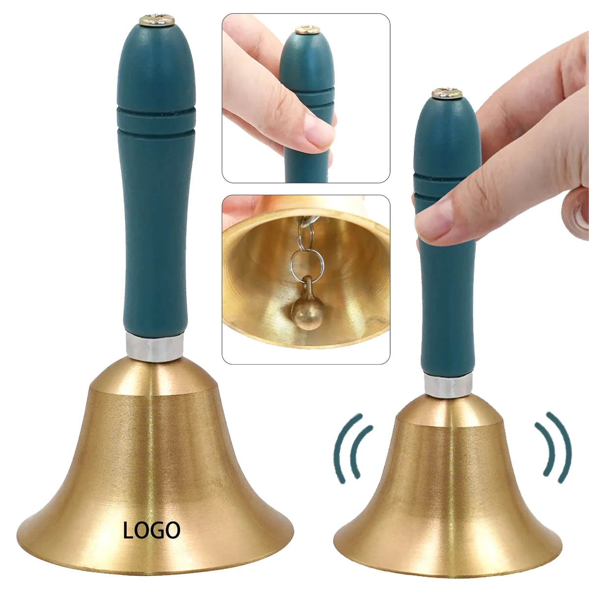 Laser Engraved Brass Hand Bell 1