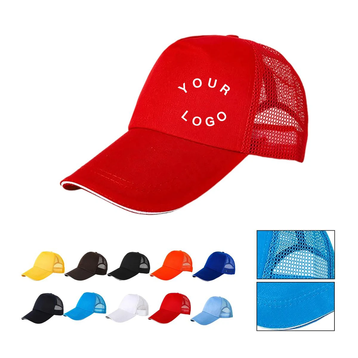 Breathable Trucker Hat with Cotton Front Panel 1