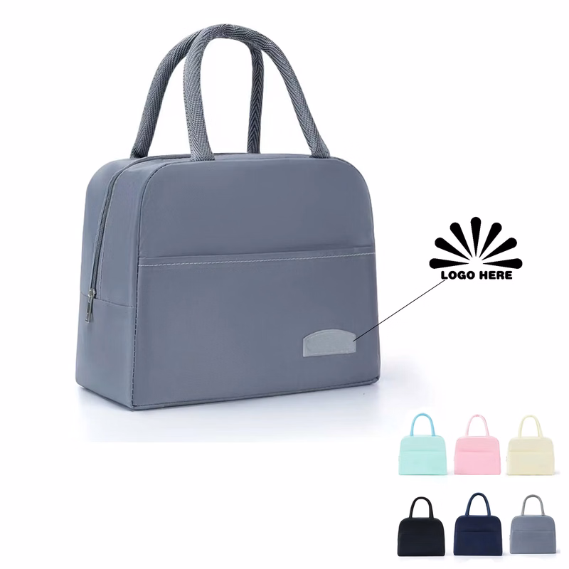 Simple Solid Color Lunch Bag With Customizable Logo