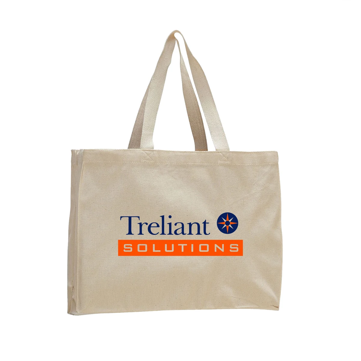 12 oz. Natural Canvas Gusset Tote Bag /w web handles_R107NBT 1