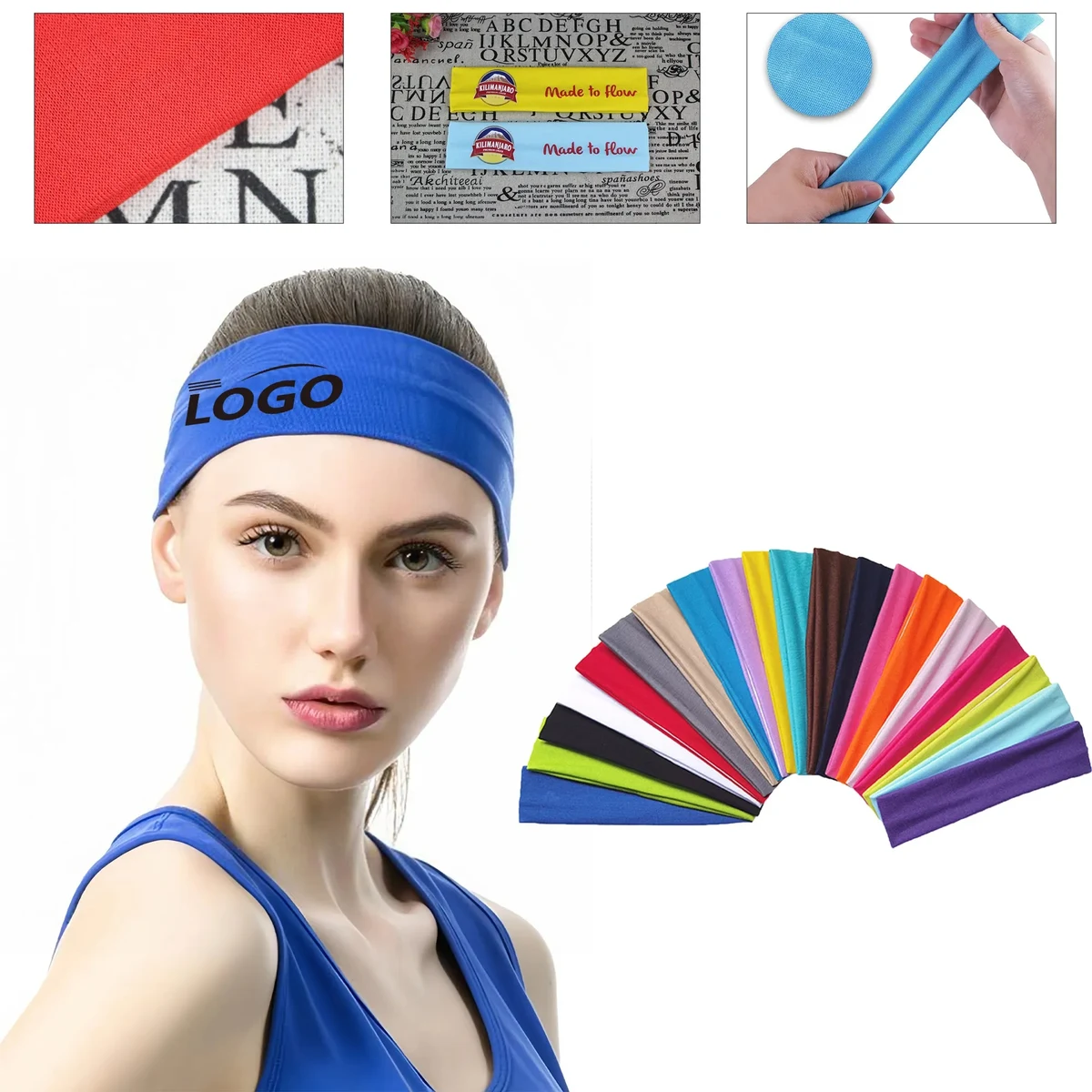 Soft Breathable Stretchy Headband Sweat Control Headwear 1
