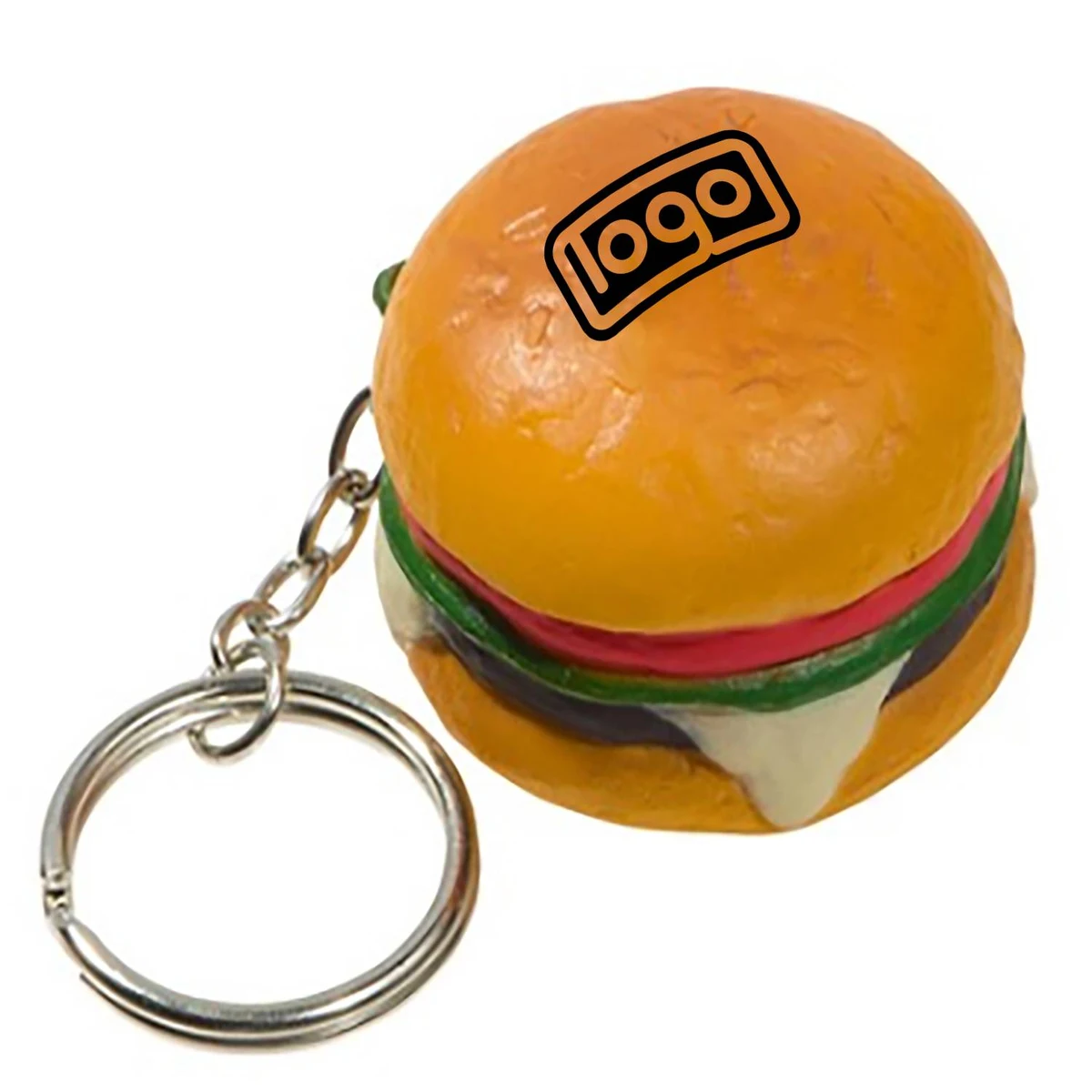 PU Hamburger Stress Reliever Key Chain 1