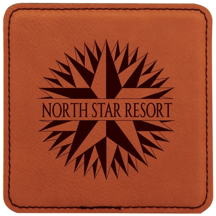Rawhide Leatherette Individual Square Coaster 1