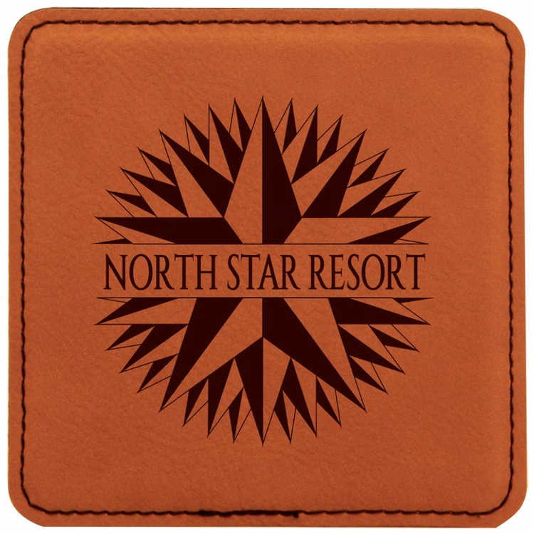 Rawhide Leatherette Individual Square Coaster