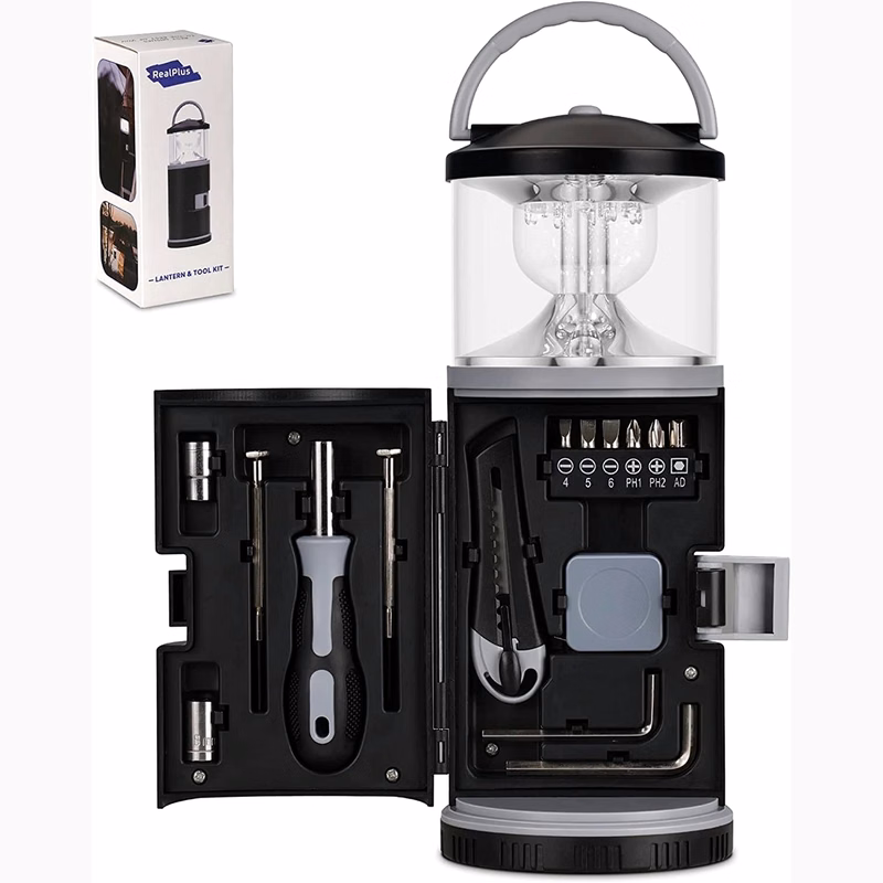 LED Camping Lantern with Flashlight Tools Kit