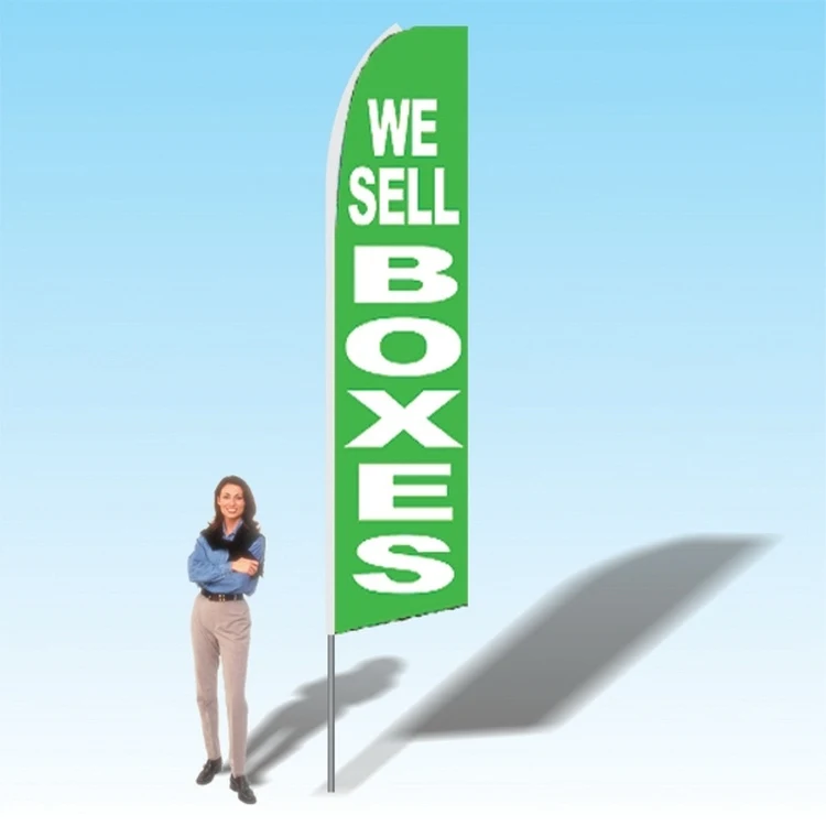 15FT We Sell Boxes Green Advertising Banner Flag 1