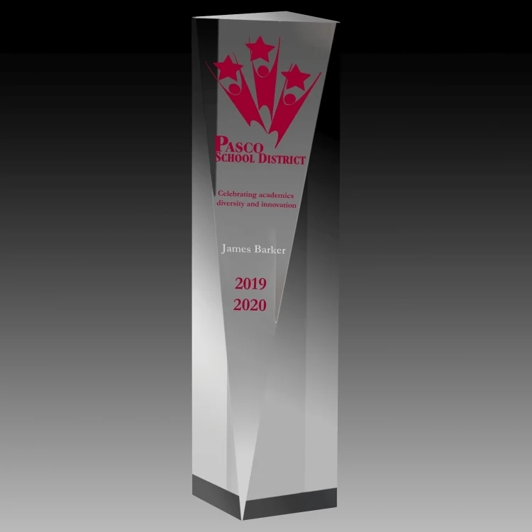 Laser Engraved Carved Obelisk Award - 9" 1