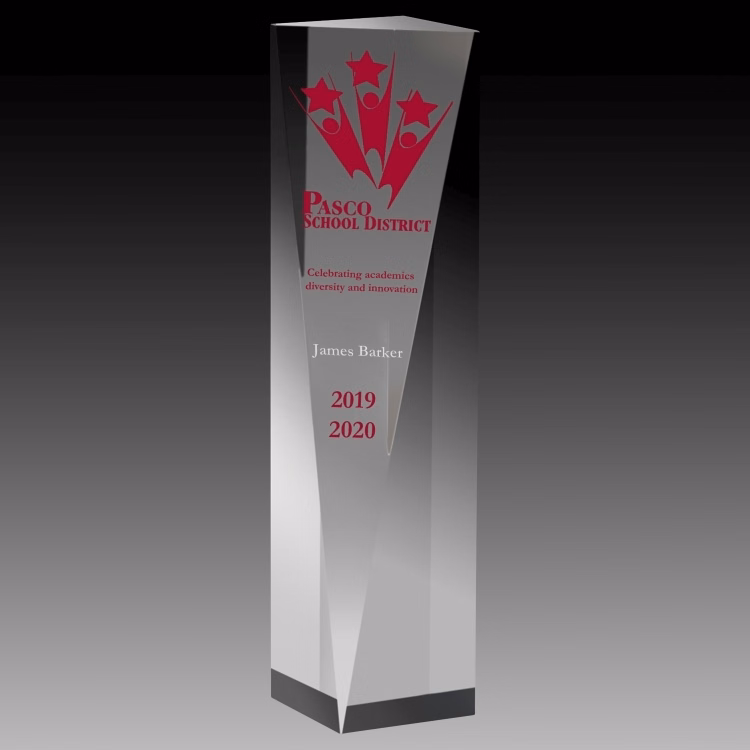 Laser Engraved Carved Obelisk Award - 9"