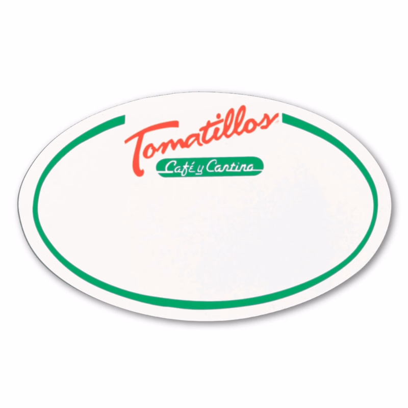 3 1/4" x 2" Oval Plastic Badge