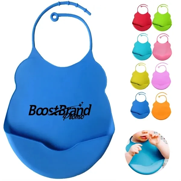 Custom Silicone Baby Bib with Food Catcher Pocket — Parent-Approved Mealtime Essential 1