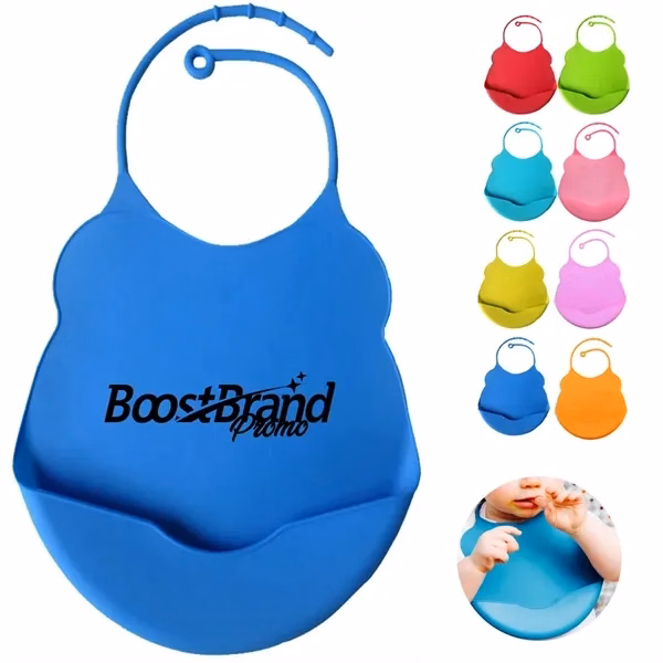 Custom Silicone Baby Bib with Food Catcher Pocket — Parent-Approved Mealtime Essential