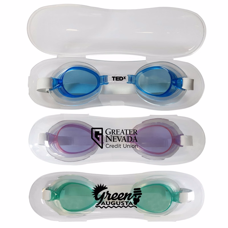 Deluxe Adult Swim Goggles With Case