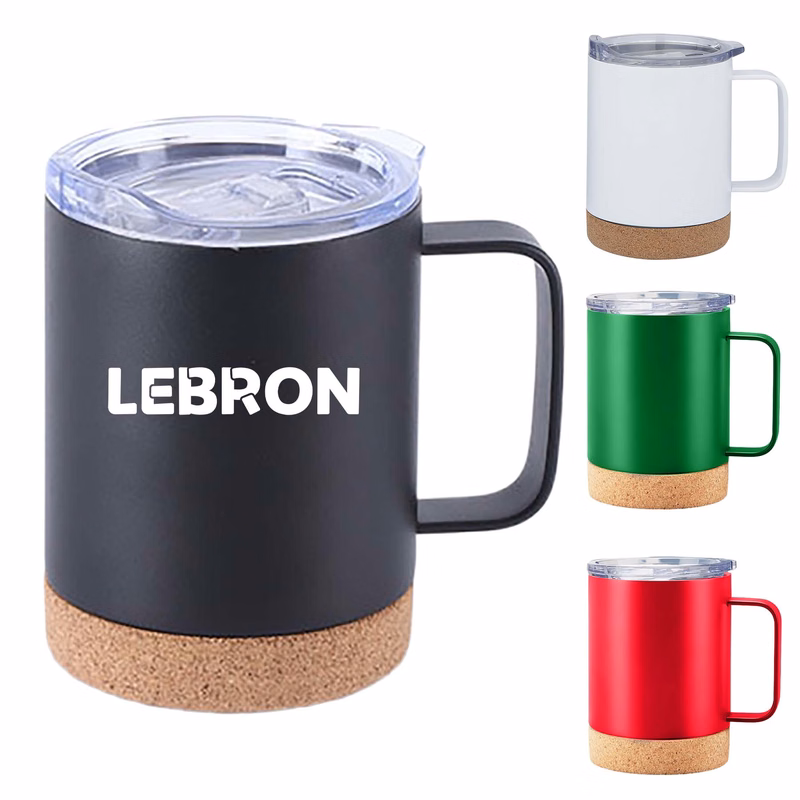 12oz Wooden Bottom Tumbler With Handle
