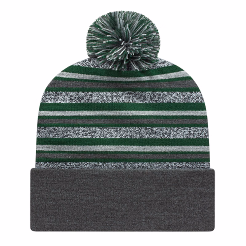 Striped Knit Cap with Cuff
