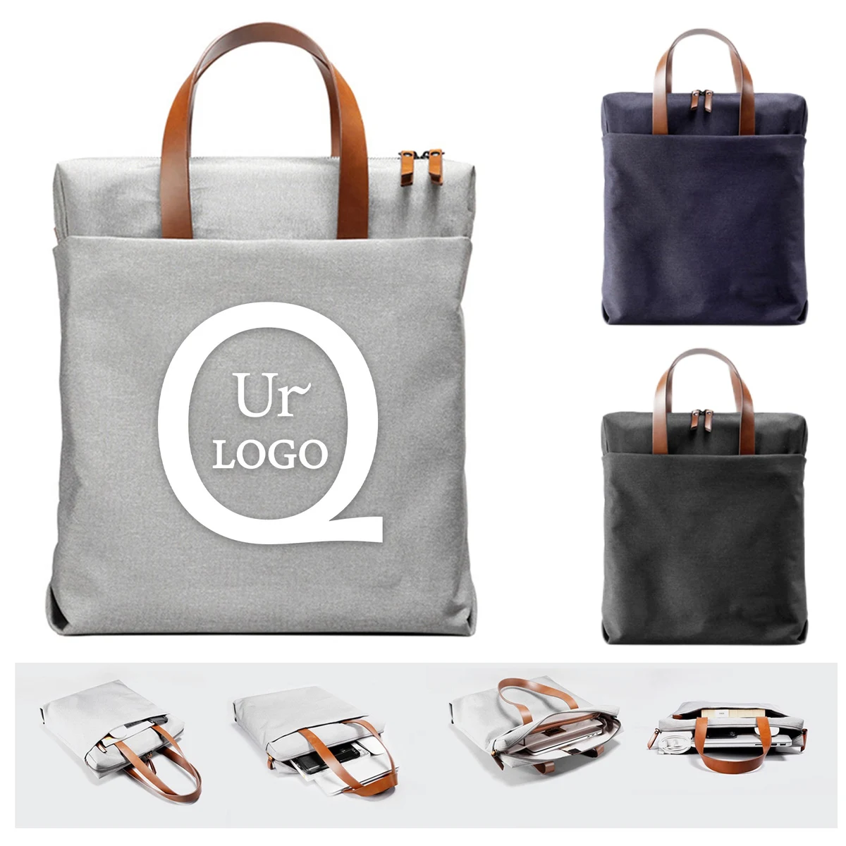 Laptop Bag W/ Leather Handle 1