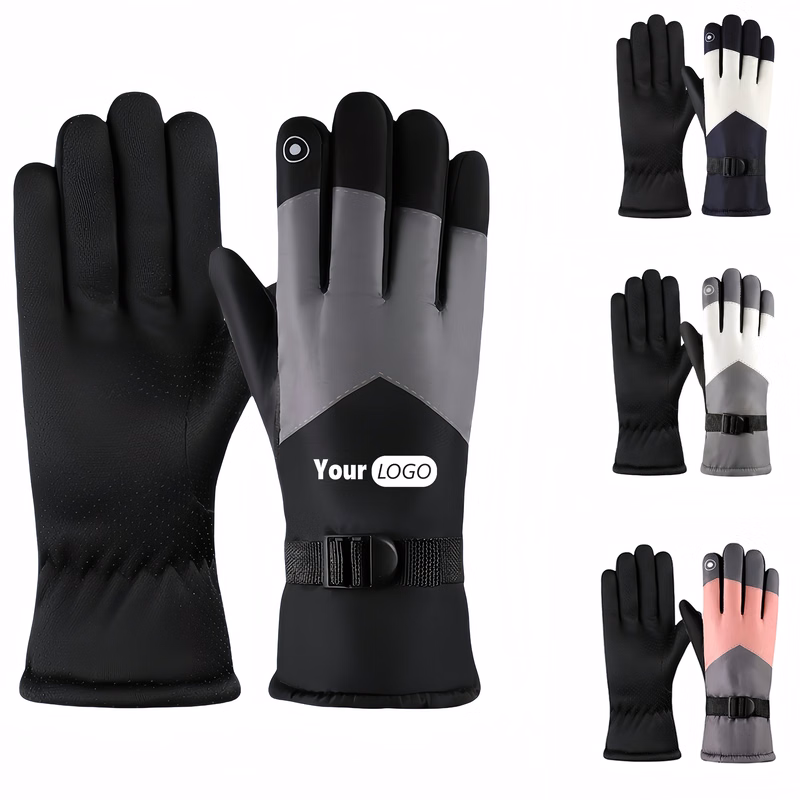Polyester Solid Color Winter Warm Gloves
