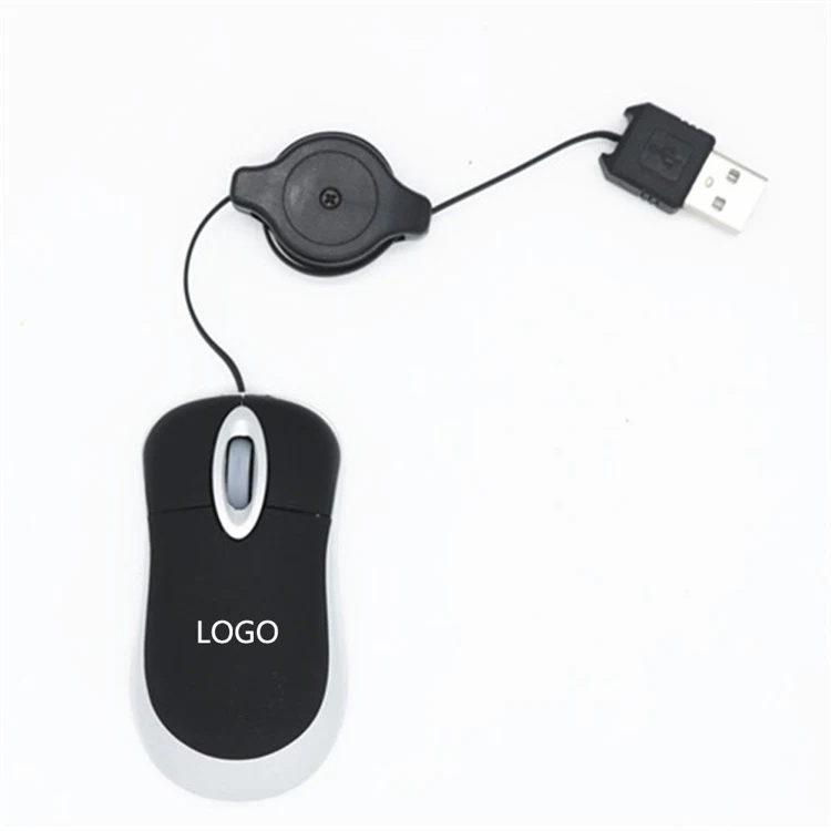Mini Travel USB Optical Mouse / Retractable Cable 1