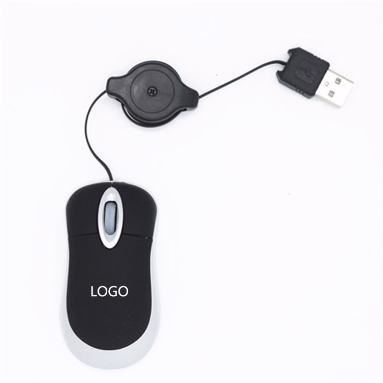 Mini Travel USB Optical Mouse / Retractable Cable