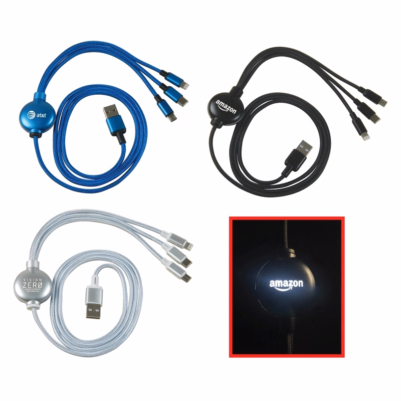 4 Ft. Light-up 3 in 1 Charging Cable