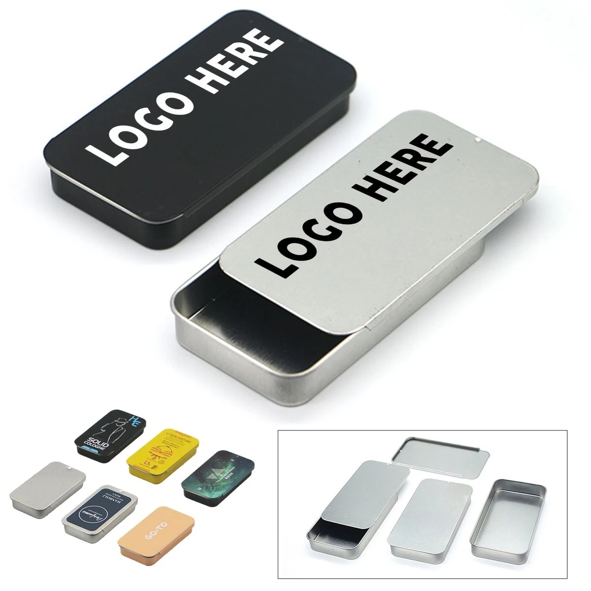 Sliding Lid Tin Box For Aromatherapy & Snack Storage 1