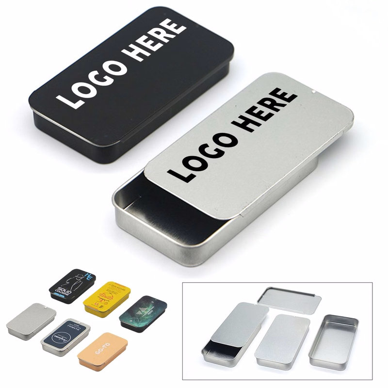 Sliding Lid Tin Box For Aromatherapy & Snack Storage