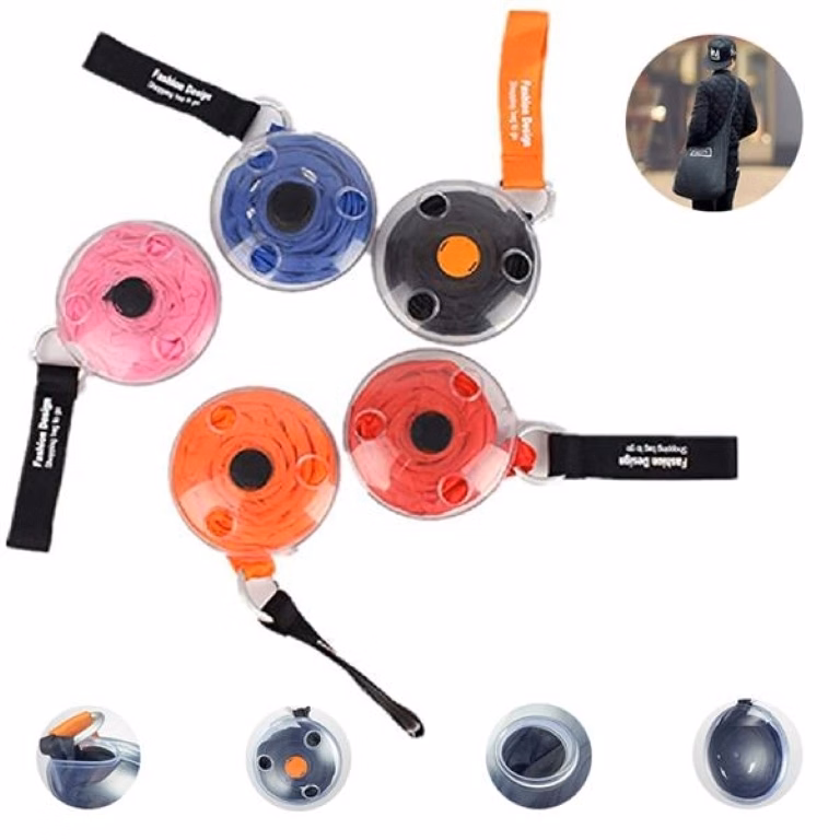 Folding telescopic small disc shopping bag