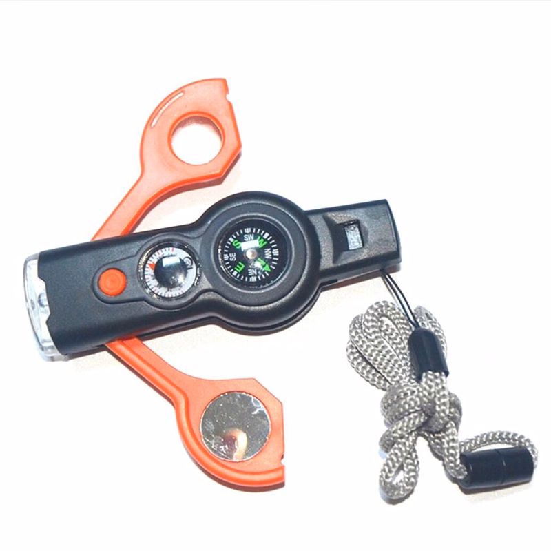 7 in 1 Survival Whistle with compass