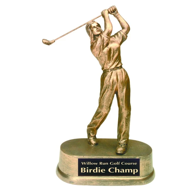 Golf Female Antique Gold Figure Award 1