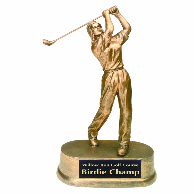 Golf Female Antique Gold Figure Award